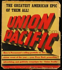 2j0800 UNION PACIFIC pressbook 1939 Cecil B. DeMille, Barbara Stanwyck, Joel McCrea, ultra rare!