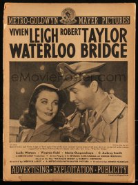 2j0803 WATERLOO BRIDGE pressbook R1944 Vivien Leigh & Robert Taylor in World War II, ultra rare!