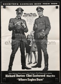 2j0856 WHERE EAGLES DARE pressbook 1968 Clint Eastwood, Richard Burton & Mary Ure in World War II!