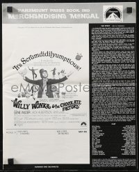 2j0857 WILLY WONKA & THE CHOCOLATE FACTORY pressbook 1971 Gene Wilder, it's scrumdidilyumptious!