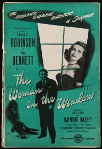 2j0806 WOMAN IN THE WINDOW pressbook 1944 Fritz Lang, Edward G. Robinson & sexy Joan Bennett, rare!