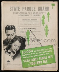 2j0809 YOU & ME pressbook 1938 Fritz Lang film noir starring Sylvia Sidney & George Raft, rare!