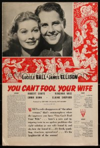 2j0810 YOU CAN'T FOOL YOUR WIFE pressbook 1940 pretty Lucille Ball & James Ellison, ultra rare!