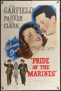 2j1197 PRIDE OF THE MARINES 1sh 1945 Eleanor Parker between John Garfield & Dane Clark!