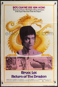 2j1205 RETURN OF THE DRAGON 1sh 1974 Bruce Lee kung fu classic, Chuck Norris, great images!