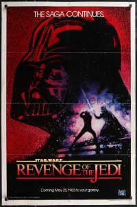 2j1206 RETURN OF THE JEDI dated teaser 1sh 1983 George Lucas' Revenge of the Jedi, Struzan art!