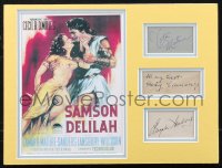 2j0018 SAMSON & DELILAH 3 signed album pages in a 12x16 display 1949 by Lamarr, Mature AND Lansbury!
