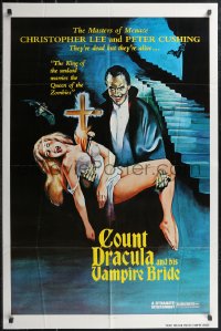 2j1217 SATANIC RITES OF DRACULA 1sh 1978 great artwork of Count Dracula & his Vampire Bride!