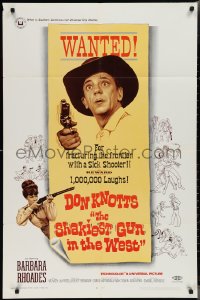 2j1224 SHAKIEST GUN IN THE WEST 1sh 1968 Barbara Rhoades with rifle, Don Knotts on wanted poster!