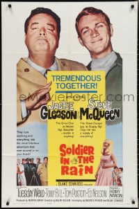 2j1234 SOLDIER IN THE RAIN 1sh 1964 close-ups of misfit soldiers Steve McQueen & Jackie Gleason!