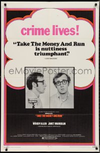 2j1253 TAKE THE MONEY & RUN 1sh 1969 wacky Woody Allen mugshot in classic mockumentary!
