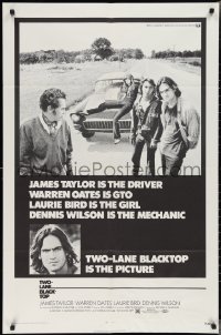 2j1272 TWO-LANE BLACKTOP 1sh 1971 James Taylor is the driver, Warren Oates is GTO, Laurie Bird