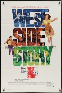 2j1280 WEST SIDE STORY 1sh R1968 Academy Award winning classic musical, Natalie Wood, Beymer!