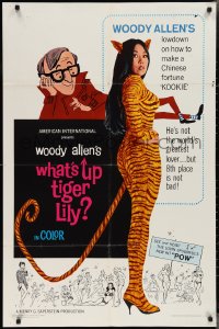 2j1281 WHAT'S UP TIGER LILY 1sh 1966 wacky Woody Allen Japanese spy spoof with dubbed dialog!