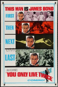 2j1289 YOU ONLY LIVE TWICE teaser 1sh 1967 great multiple images, First, Then, Next, Last!