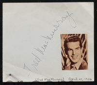 2j0058 FRED MACMURRAY signed 5x5 album page 1936 it could be framed with the included vintage still!
