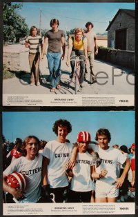 2j1606 BREAKING AWAY 8 color 11x14 stills 1979 Dennis Christopher, Dennis Quaid, Peter Yates cycling!