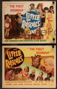 2j1656 FIRST ROUNDUP 4 LCs R1951 Little Rascals, great montage of the Our Gang kids!