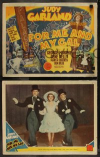 2j1615 FOR ME & MY GAL 8 LCs 1942 Judy Garland, Gene Kelly, Hirschfeld title card art, complete set!