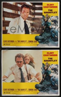 2j1617 GAUNTLET 8 LCs 1977 Clint Eastwood & Sondra Locke, border art by Frank Frazetta!