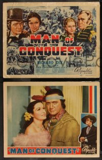 2j1621 MAN OF CONQUEST 8 LCs 1939 Richard Dix as Sam Houston, America - First, Last - Always!