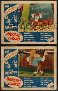 2j1625 MUSIC LAND 8 LCs 1955 Walt Disney cartoon, great images from Casey at the Bat & more!
