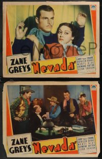2j1667 NEVADA 3 LCs 1936 western cowboy Buster Crabbe with Kathleen Burke, Zane Grey!