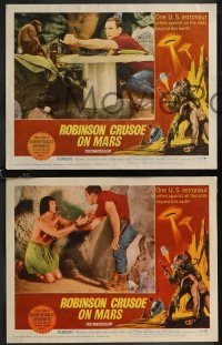 2j1631 ROBINSON CRUSOE ON MARS 8 LCs 1964 sci-fi images w/ Paul Mantee, Adam West, & a monkey!