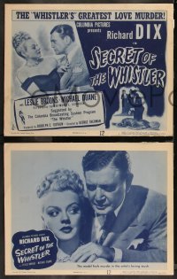 2j1635 SECRET OF THE WHISTLER 8 LCs 1946 Richard Dix & Leslie Brooks, greatest love murder!