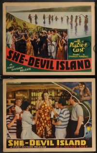 2j1637 SHE-DEVIL ISLAND 8 LCs 1936 wacky Mexican fantasy of a women-only island and a male intruder!