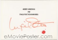 2j0050 INGRID PITT signed 6x8 greeting card 1990s Merry Christmas & Fangs for the Mammaries!