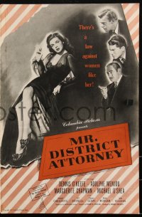 2j0741 MR. DISTRICT ATTORNEY pressbook 1946 Dennis O'Keefe, Marguerite Chapman, Menjou, ultra rare!