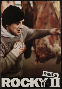2j0413 ROCKY II promo brochure 1979 unfolds to 22x32 poster of Sylvester Stallone pounding the beef!