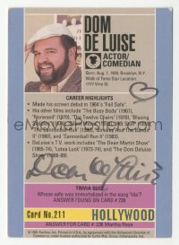 2j0063 DOM DELUISE signed trading card 1991 cool Hollywood Walk of Fame series from Starline!