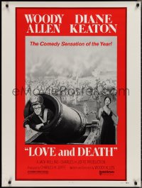 2k0716 LOVE & DEATH style C 30x40 1975 Diane Keaton about to fire Woody Allen out of a cannon!