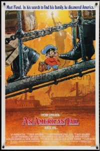 2k0821 AMERICAN TAIL 1sh 1986 Steven Spielberg, Don Bluth, art of Fievel the mouse by Drew Struzan!