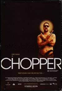 2k0202 CHOPPER advance Aust 1sh 2000 wacky image of Eric Bana as Mark Brandon 'Chopper' Read w/ two guns!