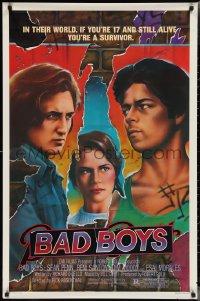 2k0838 BAD BOYS 1sh 1983 Javack artwork of tough teen Sean Penn, Ally Sheedy!