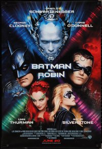 2k0841 BATMAN & ROBIN advance 1sh 1997 Clooney, O'Donnell, Schwarzenegger, Thurman, cast images!