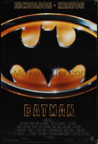 2k0848 BATMAN 1sh 1989 directed by Tim Burton, cool image of Bat logo, new credit design!