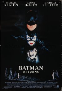 2k0857 BATMAN RETURNS 1sh 1992 Michael Keaton, Danny DeVito, Michelle Pfeiffer, Tim Burton!