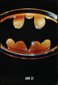 2k0847 BATMAN teaser 1sh 1989 directed by Tim Burton, cool image of Bat logo, matte finish!