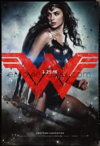 2k0861 BATMAN V SUPERMAN teaser DS 1sh 2016 great image of sexiest Gal Gadot as Wonder Woman!