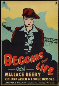 2k0864 BEGGARS OF LIFE 1sh R2017 Wallace Beery, wonderful vintage style artwork of Louise Brooks!