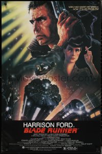 2k0877 BLADE RUNNER studio style 1sh 1982 Ridley Scott sci-fi classic, art of Harrison Ford by Alvin!