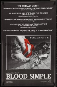 2k0882 BLOOD SIMPLE 24x37 1sh 1984 directed by Joel & Ethan Coen, cool film noir gun artwork!