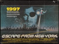 2k0225 ESCAPE FROM NEW YORK British quad 1981 John Carpenter, Kurt Russell, different & rare!