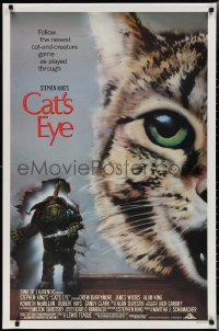2k0899 CAT'S EYE 1sh 1985 Stephen King, Drew Barrymore, art of wacky little monster - by Jeff Wack!