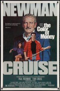 2k0910 COLOR OF MONEY 1sh 1986 Robert Tanenbaum art of Paul Newman & Tom Cruise playing pool!