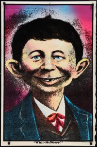 2k0125 ALFRED E. NEUMAN velvet blacklight 23x35 commercial poster 1970s cool close-up, what me worry?